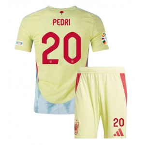 Fotbalové Dres Španělsko Pedri Gonzalez #20 Dětské Venkovní Oblečení ME 2024 Krátký Rukáv (+ trenýrky)